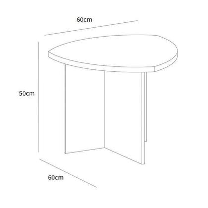 Imagem de Conjunto com 2 Mesas Laterais e 1 Mesa de Centro Delta Cedro e Off White