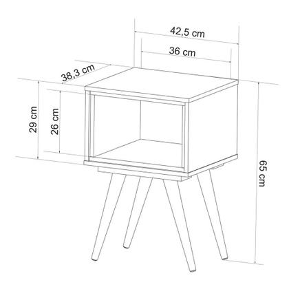 Imagem de Conjunto com 2 Mesas Laterais Retangulares Retrô Preto