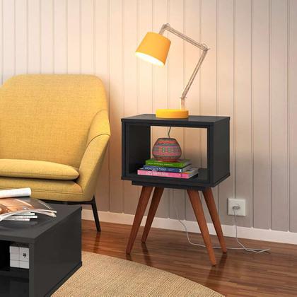 Conjunto com 2 Mesas Laterais Retangulares Retrô Preto - Mobly Imagem de Conjunto com 2 Mesas Laterais Retangulares Retrô Preto