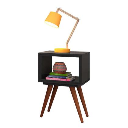 Conjunto com 2 Mesas Laterais Retangulares Retrô Preto - Mobly Imagem de Conjunto com 2 Mesas Laterais Retangulares Retrô Preto