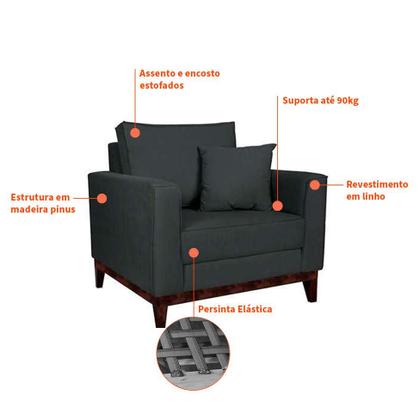 Conjunto com 2 Poltronas Beny I Grafite - Mobly Imagem de Conjunto com 2 Poltronas Beny I Grafite