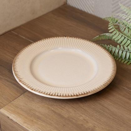 Imagem de Conjunto Com 2 Pratos Rasos Sobremesa 20cm Cerâmica Linear Sorvete Bolo Torta Lanche Da Tarde