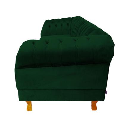 Imagem de Conjunto com 2 Sofás Chesterfield Duque 3 lugares 2M - Suede Verde Musgo / sala de estar, recepção, barbearia