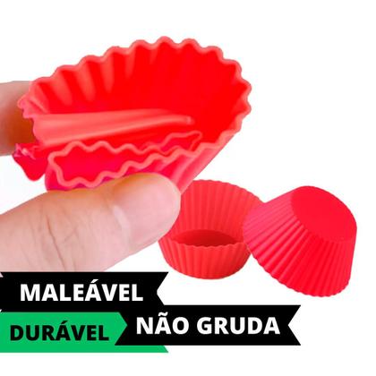 Imagem de Conjunto Com 24 Formas Silicone Cupcake Kit Forminhas Para Bolo Muffin Torta Para Forno Air Fryer