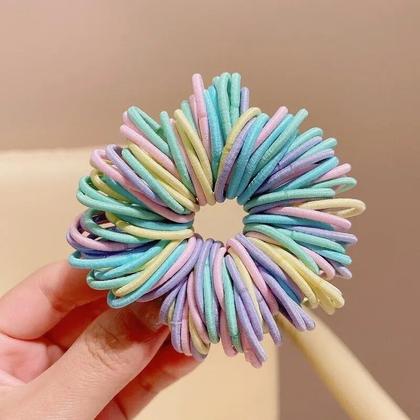 Imagem de Conjunto com 250/300 Elásticos de Cabelo Coloridos para Meninas