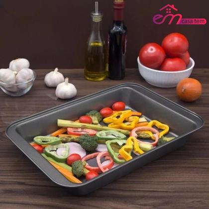 Imagem de Conjunto com 3 Assadeiras Talonadas Antiaderentes Alumínio com Teflon  Forno, Bolo, Torta, Assados