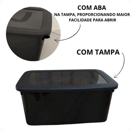 Imagem de Conjunto Com 3 Caixa Organizadora Topa Tudo 20 Litros Preta