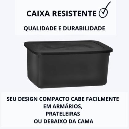 Imagem de Conjunto Com 3 Caixa Organizadora Topa Tudo 20 Litros Preta