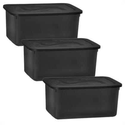 Imagem de Conjunto Com 3 Caixa Organizadora Topa Tudo 20 Litros Preta