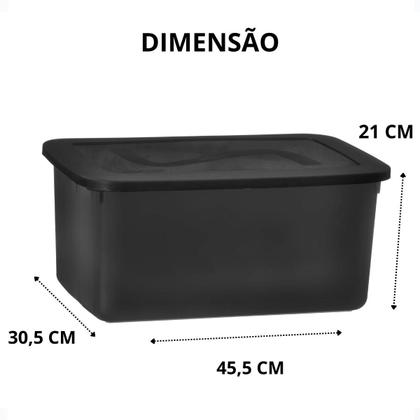 Imagem de Conjunto Com 3 Caixa Organizadora Topa Tudo 20 Litros Preta