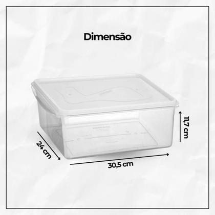 Imagem de Conjunto Com 3 Caixas Organizadoras Du Cheff Com Tampa 5,5L
