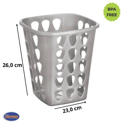 Imagem de Conjunto Com 3 Cestos Pequeno Telado Quadrado Compacto 7,5L