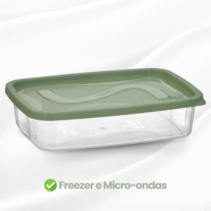 Imagem de Conjunto Com 3 Potes Retangulares Graduados BPA Free 800 ml