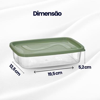 Imagem de Conjunto Com 3 Potes Retangulares Graduados BPA Free 800 ml