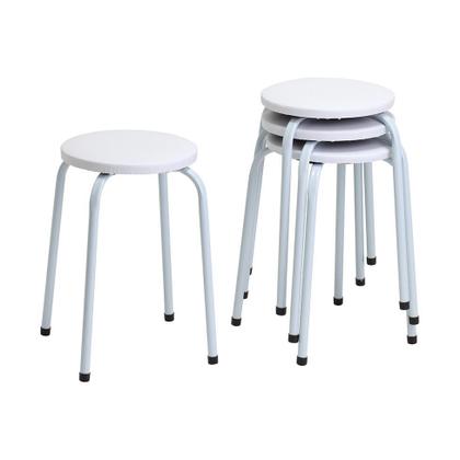 Imagem de Conjunto com 4 Bancos Mocho Branco