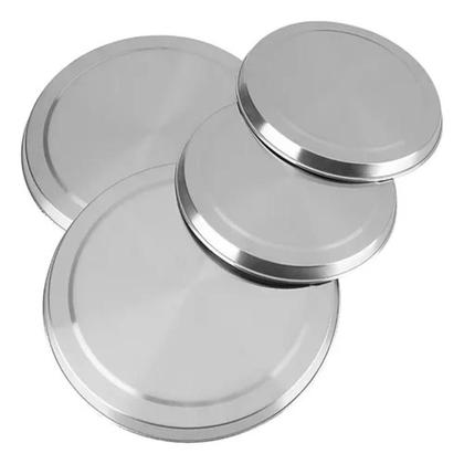 Imagem de Conjunto com 4 Bandejas Redondas em Inox  Diversos Tamanhos