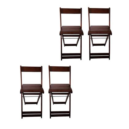Imagem de Conjunto com 4 Banquetas Dobráveis em Eucalipto