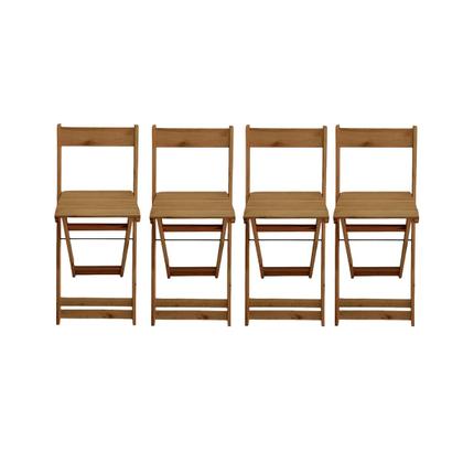 Imagem de Conjunto com 4 Banquetas Dobráveis em Eucalipto