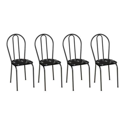 Imagem de Conjunto com 4 Cadeiras Concórdia Floral e Preto