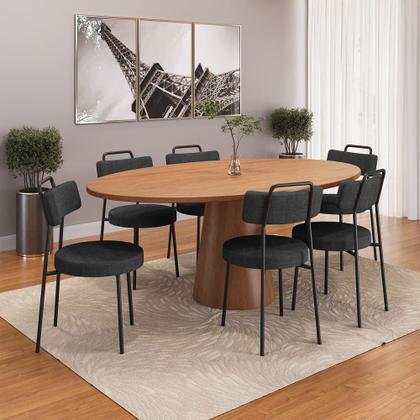 Imagem de Conjunto com 4 Cadeiras de Escritório Ster Linho Grafite - Vallisa Decor