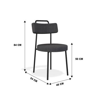 Imagem de Conjunto com 4 Cadeiras de Escritório Ster Linho Grafite - Vallisa Decor