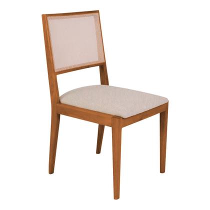 Imagem de Conjunto com 4 Cadeiras de Jantar Estofada Suellen em Madeira e Mdf Cerejeira Linho Bege