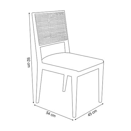 Imagem de Conjunto com 4 Cadeiras de Jantar Estofada Suellen em Madeira e Mdf Cerejeira Linho Bege