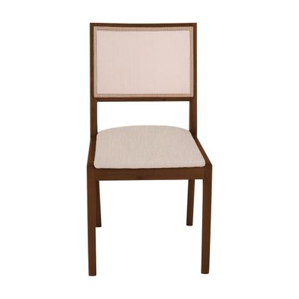 Imagem de Conjunto com 4 Cadeiras de Jantar Estofada Suellen Mel Linho Bege