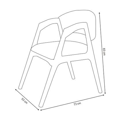 Imagem de Conjunto com 4 Cadeiras de Jantar Gabriela em Madeira e Mdf Cerejeira Linho Cinza Prata
