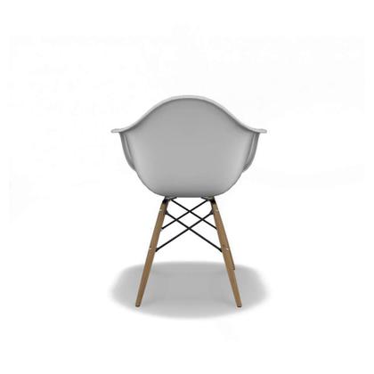 Conjunto com 4 Cadeiras Eames Arm DSW Branco e Madeira - Emporio Tiffany Imagem de Conjunto com 4 Cadeiras Eames Arm DSW Branco e Madeira
