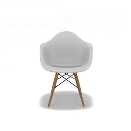 Conjunto com 4 Cadeiras Eames Arm DSW Branco e Madeira - Emporio Tiffany Imagem de Conjunto com 4 Cadeiras Eames Arm DSW Branco e Madeira