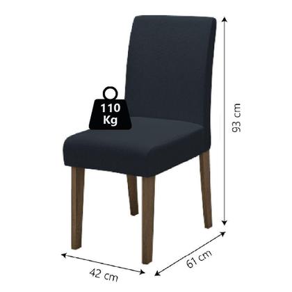 Imagem de Conjunto Com 4 Cadeiras Estofada Sala De Jantar Trieste Siena Cedro / Chumbo Dobuê Cedro