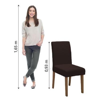 Imagem de Conjunto Com 4 Cadeiras Estofada Sala De Jantar Trieste Siena Cedro / Marrom Dobuê Cedro