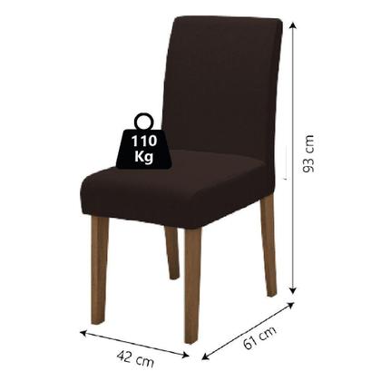 Imagem de Conjunto Com 4 Cadeiras Estofada Sala De Jantar Trieste Siena Cedro / Marrom Dobuê Cedro