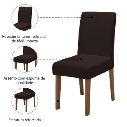 Imagem de Conjunto Com 4 Cadeiras Estofada Sala De Jantar Trieste Siena Cedro / Marrom Dobuê Cedro