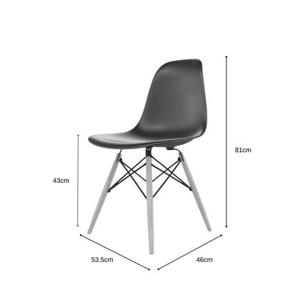 Imagem de Conjunto com 4 Cadeiras para Sala de Jantar Eames Pp Dsw Inj