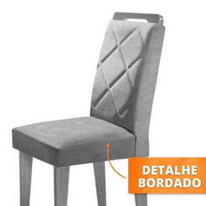 Imagem de Conjunto Com 4 Cadeiras Para Sala De Jantar Melissa Rufato Imbuia/veludo Creme