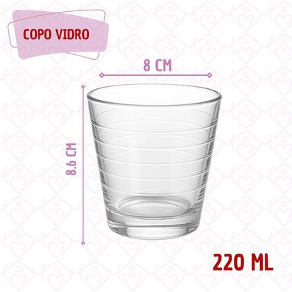 Imagem de Conjunto Com 4 Copos 220ml Vidro Transparente 1 Jarra 800ml Resistente