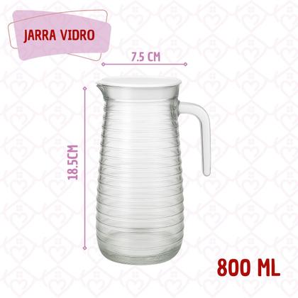 Imagem de Conjunto Com 4 Copos 220ml Vidro Transparente 1 Jarra 800ml Resistente