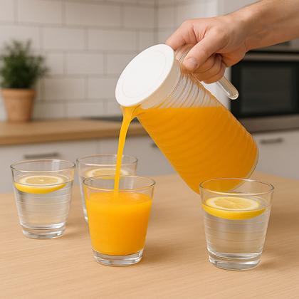 Imagem de Conjunto Com 4 Copos 220ml Vidro Transparente 1 Jarra 800ml Resistente