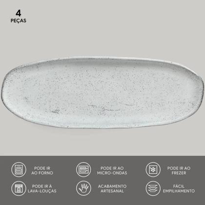 Imagem de Conjunto Com 4 Travessas Oval Rasa Grande Orgânico Echo Porto Brasil