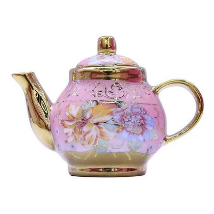 Imagem de conjunto com 4 xícaras e 1 bule/chaleira VerdeNatural, Elegante e Refinado Porcelana