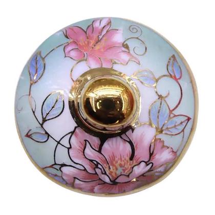 Imagem de conjunto com 4 xícaras e 1 bule/chaleira VerdeNatural, Elegante e Refinado Porcelana