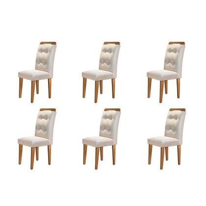 Imagem de Conjunto Com 6 Cadeiras Para Sala De Jantar Carol Rufato Imbuia/veludo Creme