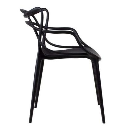 Imagem de Conjunto com 6 Cadeiras Resistente Allegra Preta Plastico Polipropileno Empilhavel Jardim Cozinha