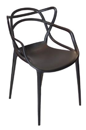 Imagem de Conjunto com 6 Cadeiras Resistente Allegra Preta Plastico Polipropileno Empilhavel Jardim Cozinha