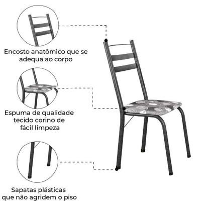 Imagem de Conjunto Com 6 Cadeiras Tubular Itália Artefamol Dark