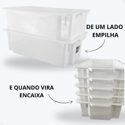 Imagem de Conjunto Com 6 Caixas Organizadoras Com Tampo 5,65L Branca
