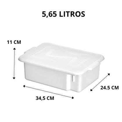 Imagem de Conjunto Com 6 Caixas Organizadoras Com Tampo 5,65L Branca