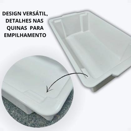 Imagem de Conjunto Com 6 Caixas Organizadoras Com Tampo 5,65L Branca